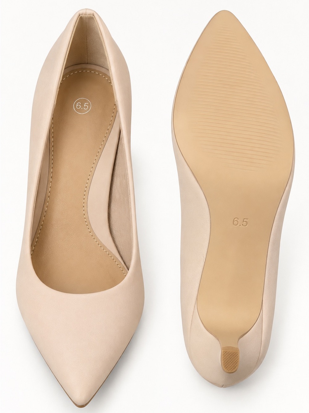 NWT Nude Pointed Toe Kitten Heel Pumps Size 6.5